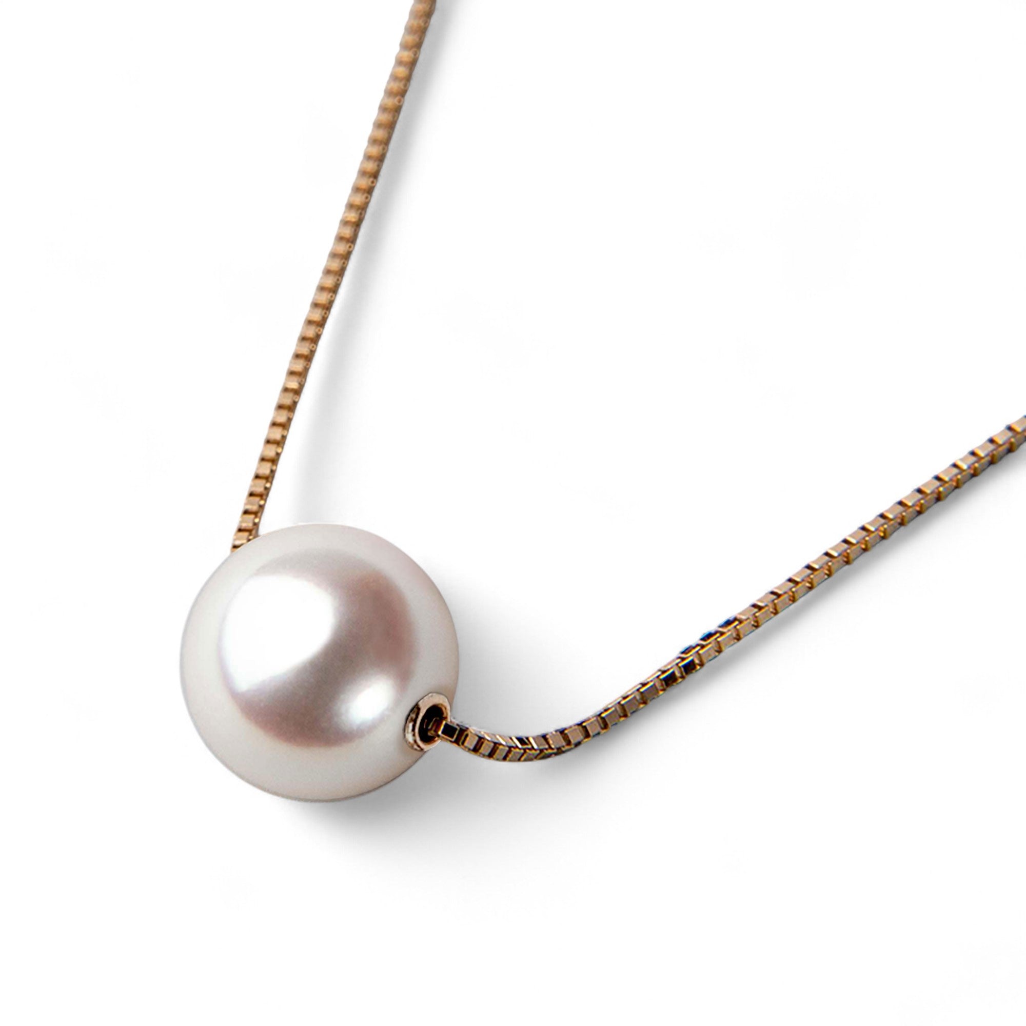 Akoya Pearl Slide Pendant Necklace 8.5-9.0mm PT850 -Premium